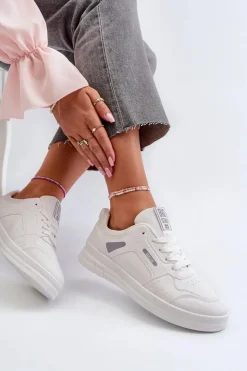 Big Star Shoes Buty Sportowe Big Star|Sneakersy Damskie*Damskie Sneakersy Memory Foam System Big Star NN274A483 Białe