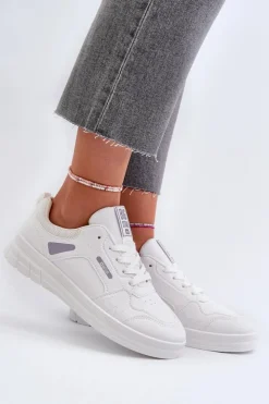 Big Star Shoes Buty Sportowe Big Star|Sneakersy Damskie*Damskie Sneakersy Memory Foam System Big Star NN274A483 Białe