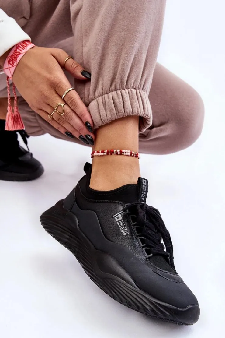 Big Star Shoes Buty Sportowe Big Star|Sneakersy Damskie*Damskie Sneakersy Memory Foam System Big Star LL274419 Czarne