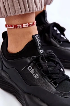 Big Star Shoes Buty Sportowe Big Star|Sneakersy Damskie*Damskie Sneakersy Memory Foam System Big Star LL274419 Czarne