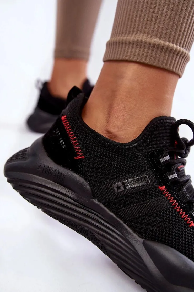 Discount Big Star Shoes Damskie Sneakersy Memory Foam System Big Star KK274345 Czarne