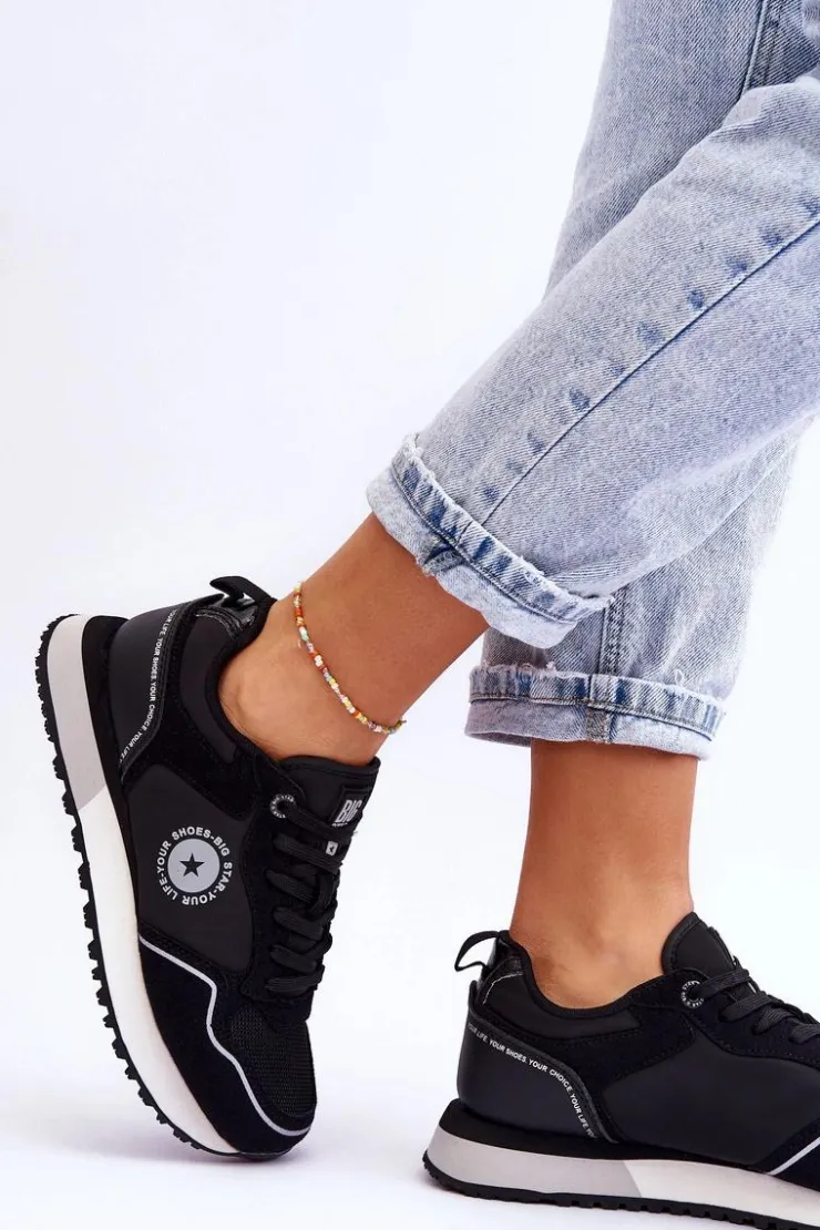 Big Star Shoes Buty Sportowe Big Star|Sneakersy Damskie*Damskie Sneakersy Memory Foam System Big Star LL274541 Czarne