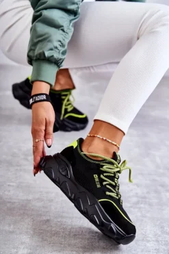 Clearance Big Star Shoes Damskie Sneakersy Memory Foam System Big Star KK274028 Czarne