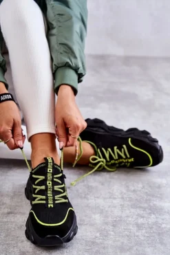 Clearance Big Star Shoes Damskie Sneakersy Memory Foam System Big Star KK274028 Czarne