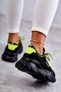 Clearance Big Star Shoes Damskie Sneakersy Memory Foam System Big Star KK274028 Czarne