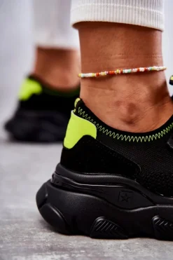 Clearance Big Star Shoes Damskie Sneakersy Memory Foam System Big Star KK274028 Czarne