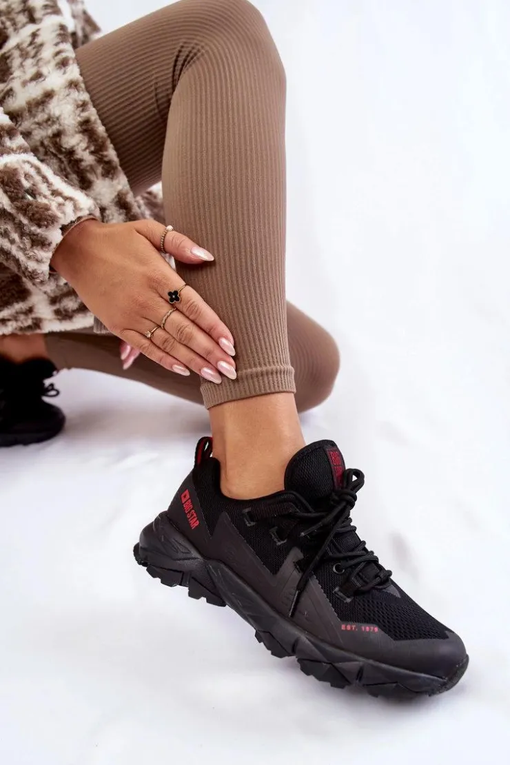 Big Star Shoes Buty Sportowe Big Star|Sneakersy Damskie*Damskie Sneakersy Memory Foam System Big Star KK274211 Czarne