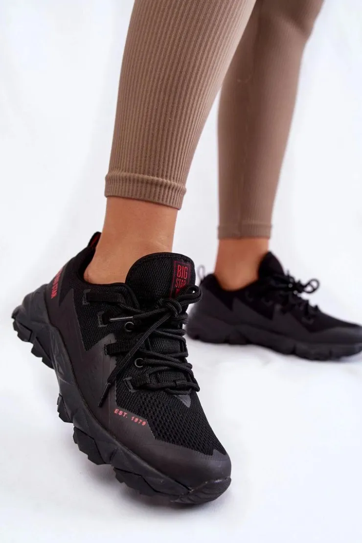 Big Star Shoes Buty Sportowe Big Star|Sneakersy Damskie*Damskie Sneakersy Memory Foam System Big Star KK274211 Czarne