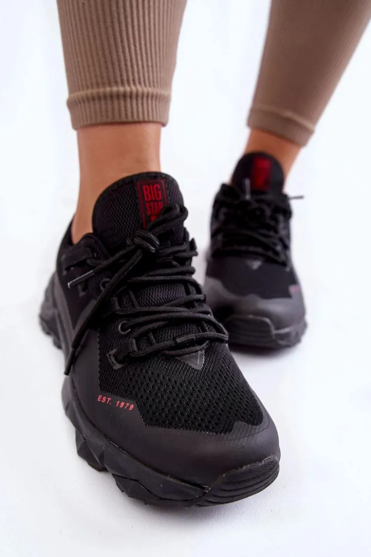 Big Star Shoes Buty Sportowe Big Star|Sneakersy Damskie*Damskie Sneakersy Memory Foam System Big Star KK274211 Czarne