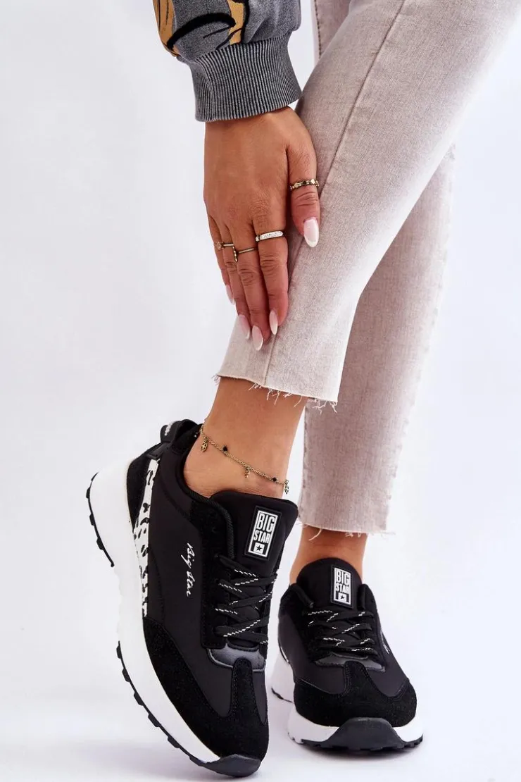 Sale Big Star Shoes Damskie Sneakersy Memory Foam System Big Star LL274956 Czarne