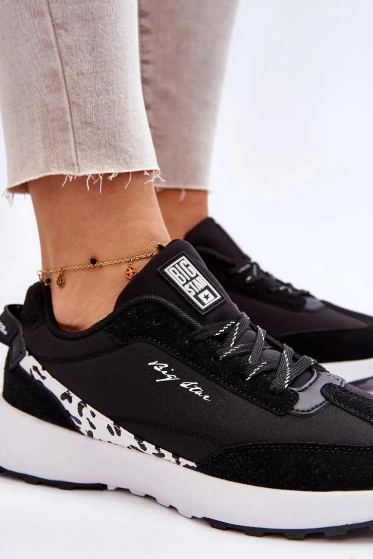 Sale Big Star Shoes Damskie Sneakersy Memory Foam System Big Star LL274956 Czarne