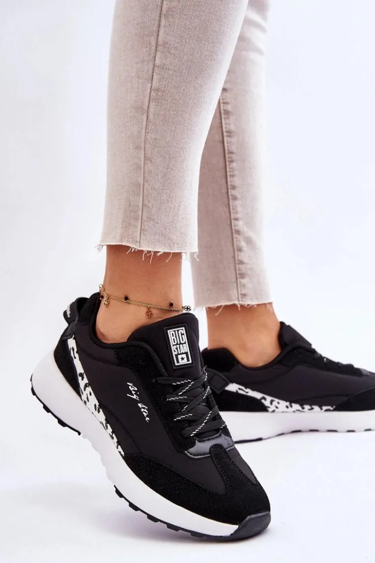 Sale Big Star Shoes Damskie Sneakersy Memory Foam System Big Star LL274956 Czarne