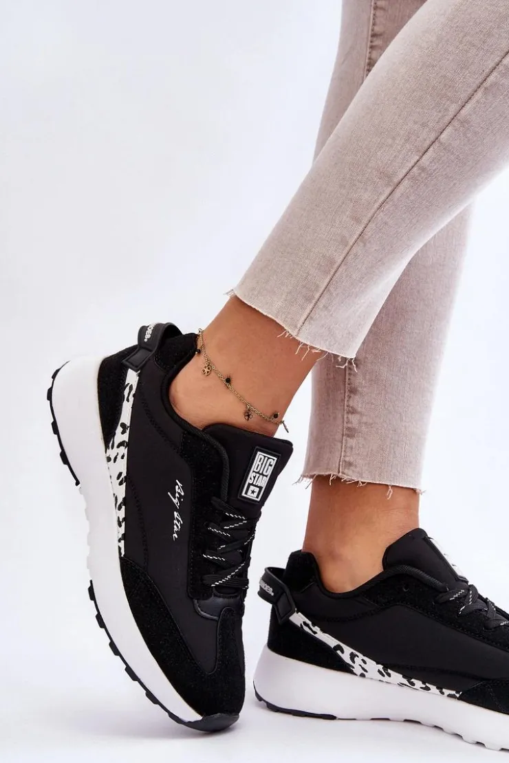 Sale Big Star Shoes Damskie Sneakersy Memory Foam System Big Star LL274956 Czarne