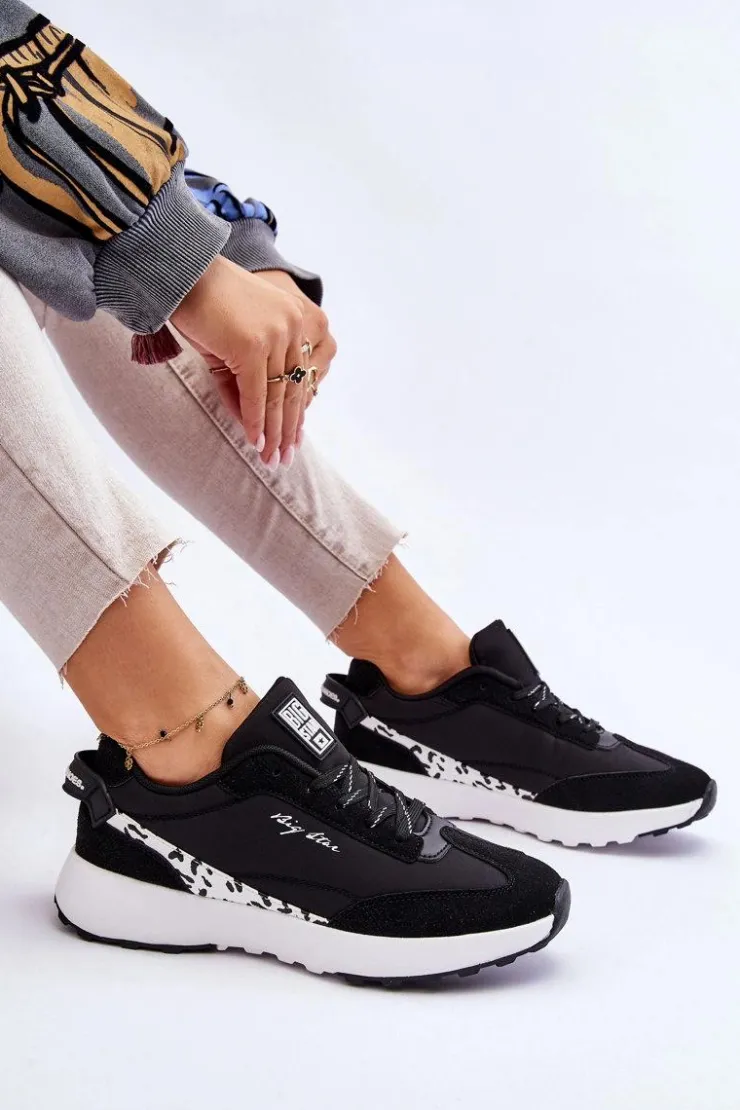 Sale Big Star Shoes Damskie Sneakersy Memory Foam System Big Star LL274956 Czarne