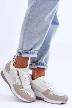 Outlet Boto Damskie Sneakersy Na Koturnie Wielobarwne Sivan