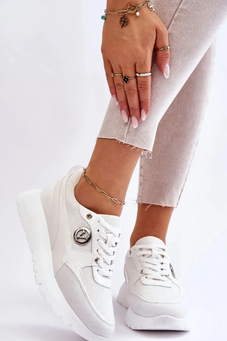 Damskie Buty damskie Vinceza Damskie Sneakersy Na Platformie Białe Chana