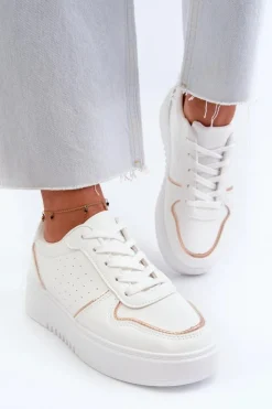 New Boto Damskie Sneakersy Na Platformie Białe Tessama