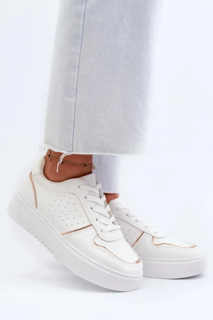 New Boto Damskie Sneakersy Na Platformie Białe Tessama