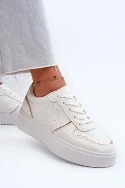 New Boto Damskie Sneakersy Na Platformie Białe Tessama