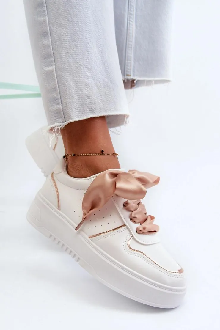 New Boto Damskie Sneakersy Na Platformie Białe Tessama