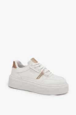 Big Star Shoes Buty Sportowe Big Star|Sneakersy Damskie*Damskie Sneakersy Na Platformie Big Star SS274359 Białe Biały