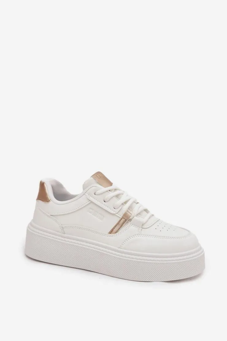 Big Star Shoes Buty Sportowe Big Star|Sneakersy Damskie*Damskie Sneakersy Na Platformie Big Star SS274359 Białe Biały