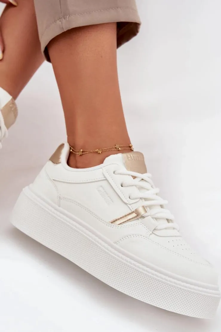 Big Star Shoes Buty Sportowe Big Star|Sneakersy Damskie*Damskie Sneakersy Na Platformie Big Star SS274359 Białe Biały