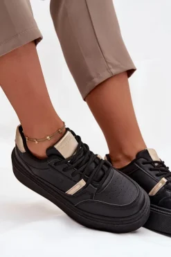 Damskie Big Star Shoes Damskie Sneakersy Na Platformie Big Star SS274360 Czarne