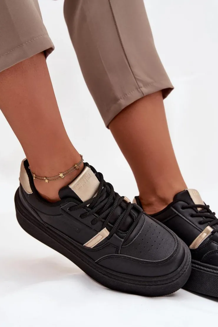 Damskie Big Star Shoes Damskie Sneakersy Na Platformie Big Star SS274360 Czarne