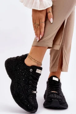 Sale GOE Damskie Sneakersy Na Platformie JJ2N4058 Czarne