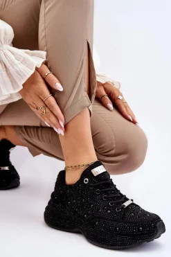 Sale GOE Damskie Sneakersy Na Platformie JJ2N4058 Czarne