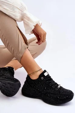 Sale GOE Damskie Sneakersy Na Platformie JJ2N4058 Czarne