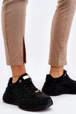 Sale GOE Damskie Sneakersy Na Platformie JJ2N4058 Czarne