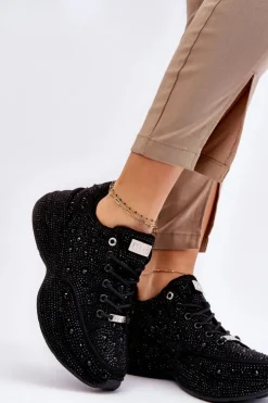 Sale GOE Damskie Sneakersy Na Platformie JJ2N4058 Czarne