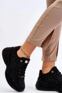 Sale GOE Damskie Sneakersy Na Platformie JJ2N4058 Czarne