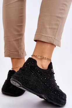 Sale GOE Damskie Sneakersy Na Platformie JJ2N4058 Czarne