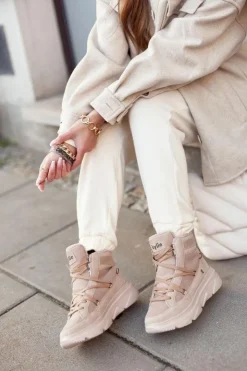 Damskie Boto Damskie Sneakersy Śniegowce Beżowe Missy