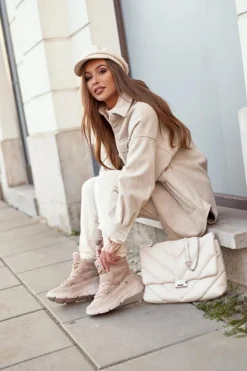 Damskie Boto Damskie Sneakersy Śniegowce Beżowe Missy