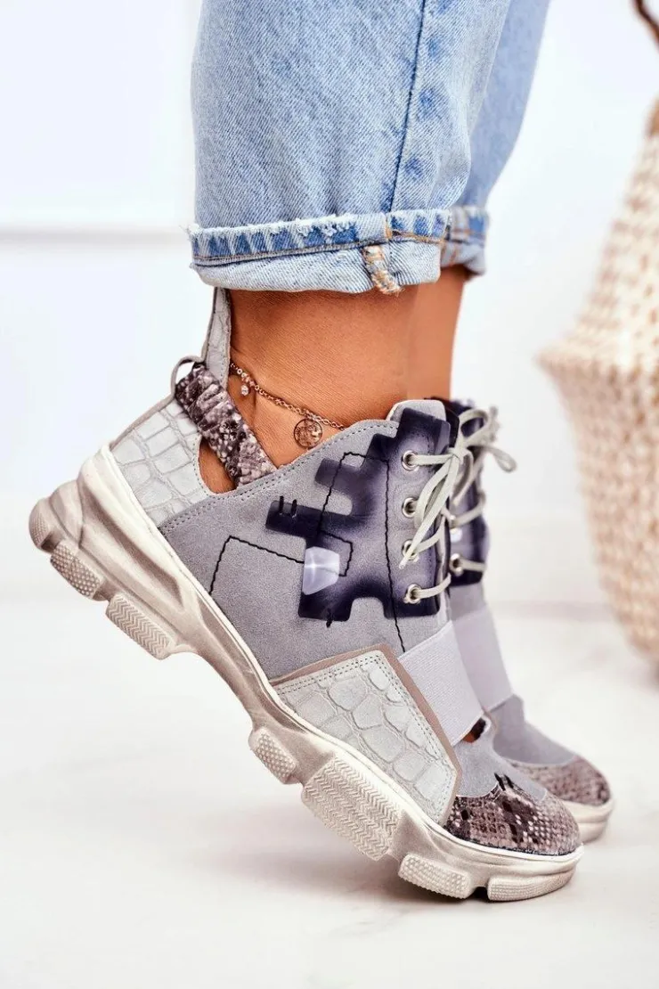 Damskie Maciejka Damskie Sneakersy Skórzane 04423-13