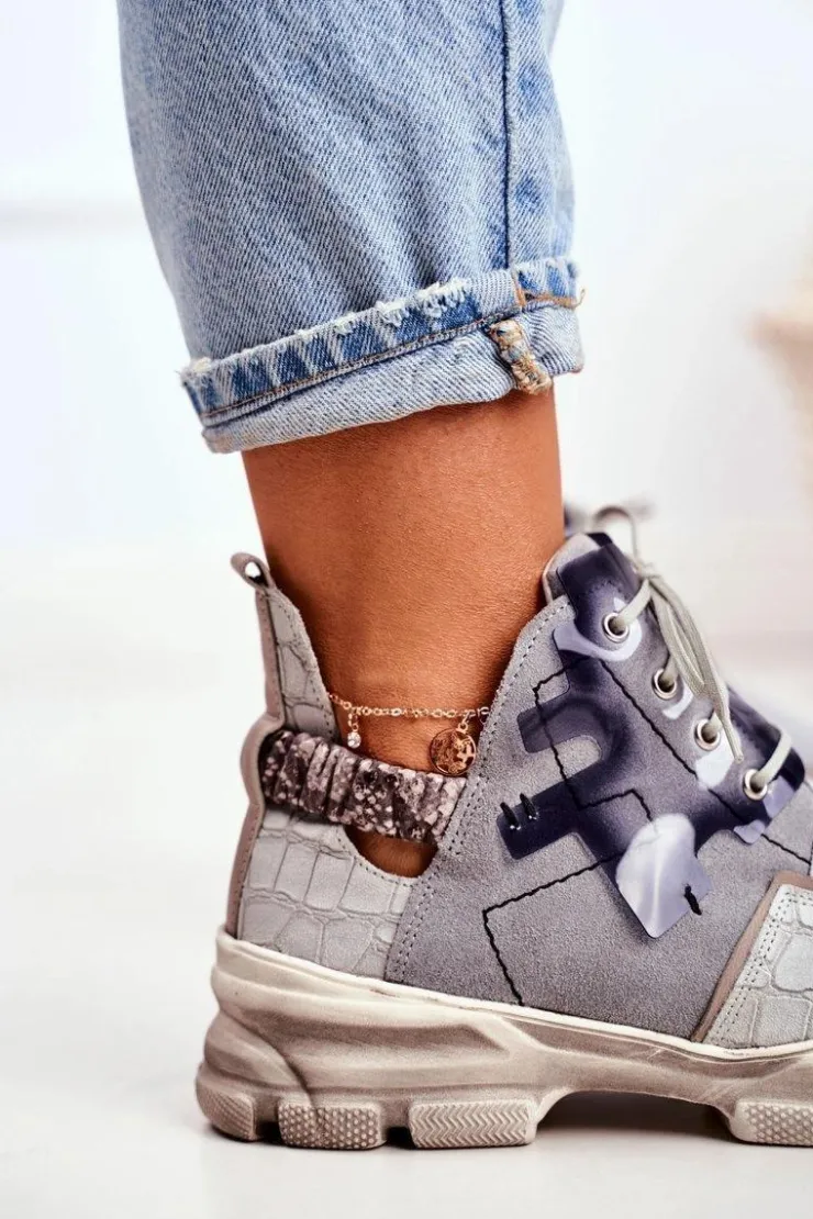 Damskie Maciejka Damskie Sneakersy Skórzane 04423-13