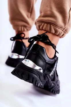 Damskie Boto Damskie Sneakersy Sportowe Buty Czarne Sheron