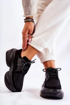 Clearance Boto Damskie Sneakersy Sportowe Buty Czarne New Horizon