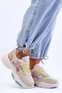 Boto Sneakersy Damskie*Damskie Sneakersy Sznurowane Multikolorowe Cortes Wielokolorowy
