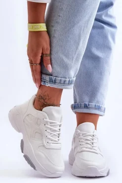 Boto Sneakersy Damskie*Damskie Sneakersy Sznurowane Białe Cortes