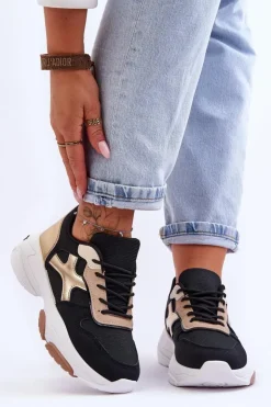 Damskie Boto Damskie Sneakersy Sznurowane Czarne Cortes