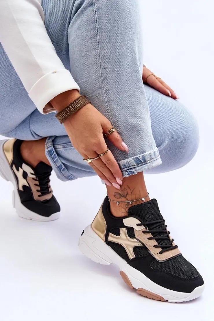 Damskie Boto Damskie Sneakersy Sznurowane Czarne Cortes