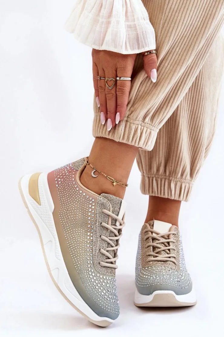 Boto Buty Sportowe Na Platformie|Sneakersy Damskie*Damskie Sneakersy Z Cyrkoniami Multikolor Raiden