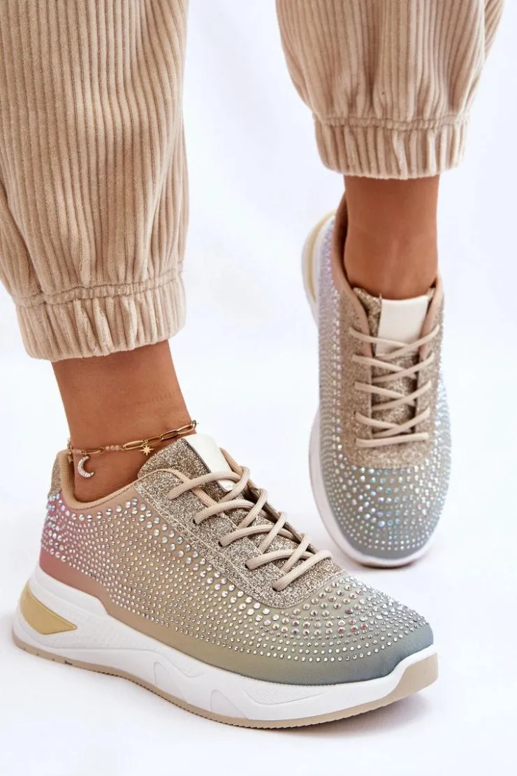 Boto Buty Sportowe Na Platformie|Sneakersy Damskie*Damskie Sneakersy Z Cyrkoniami Multikolor Raiden