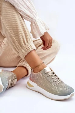Boto Buty Sportowe Na Platformie|Sneakersy Damskie*Damskie Sneakersy Z Cyrkoniami Multikolor Raiden