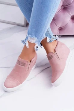 Clearance Boto Damskie Snekersy Trampki Lu Boo Wsuwane Różowe Kaori